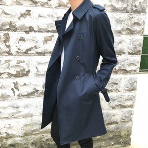 MUJI men’s navy trench coat. Size S